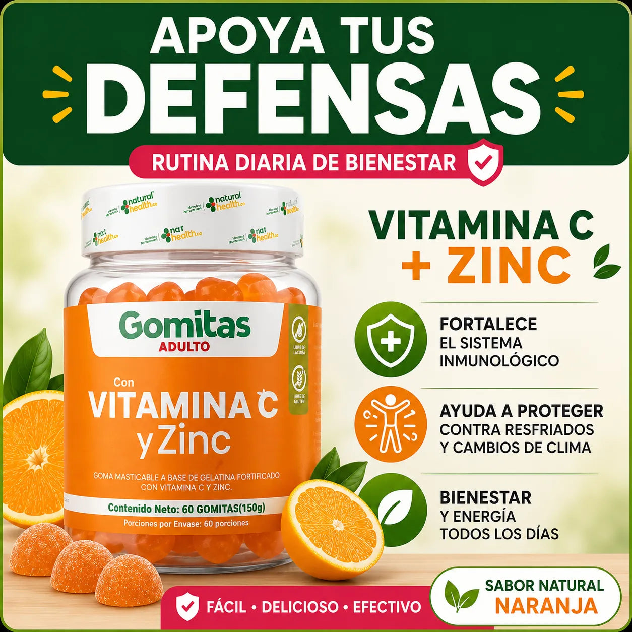 VITAMINA C Y ZINC GOMAS