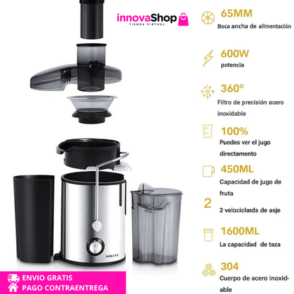 PROMO BLACK FRIDAY! VitaJuice Pro 800 - Extractor de jugo 3 en 1 + eBook GRATIS "35 recetas de jugos saludables"