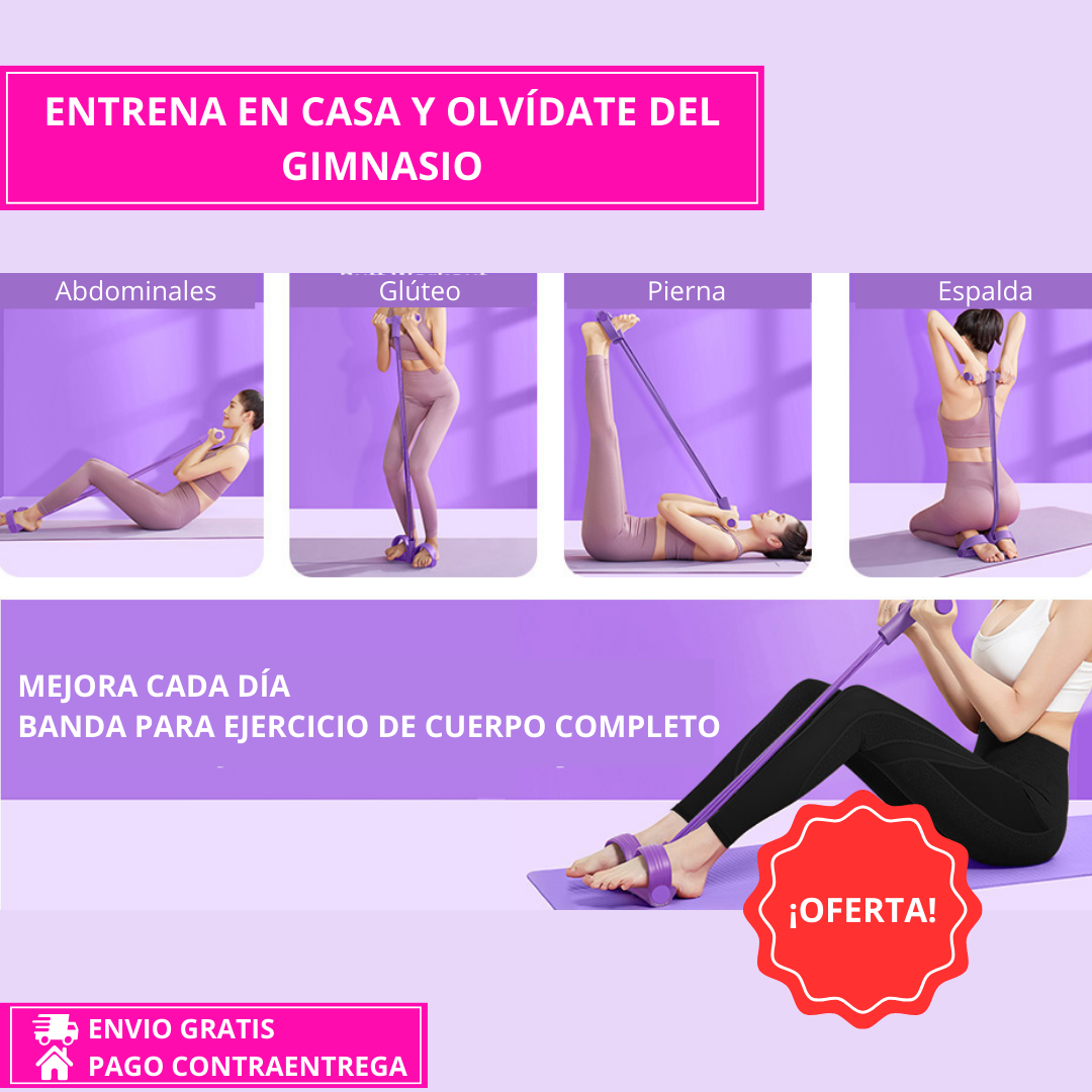 NUEVA BANDA DE EJERCICIO ELASTICA FLEXIFIT PRO - Entrena todo tu cuerpo en casa… en solo 15 minutos al día