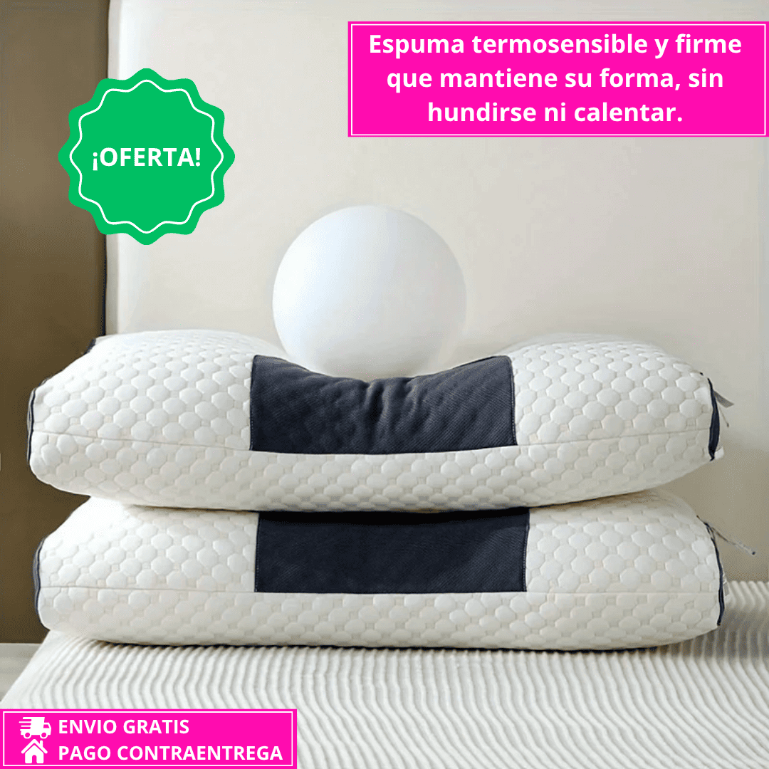 Nueva DorMax™ – Almohada Ortopédica Antialérgica - Tu descanso empieza con una almohada inteligente.