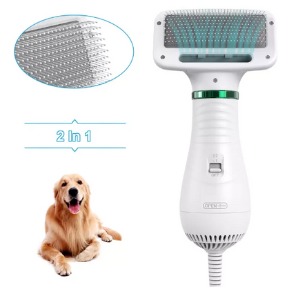 NUEVO CEPILLO SECADOR DE MASCOTA 2 EN 1 + GUIA DIGITAL CONSEJOS PARA PELAJE DE PERROS Y GATOS