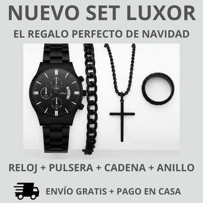 ¡PROMO INICIO 2026! SET LUXOR™ – RELOJ + PULSERA + CADENA + ANILLO |