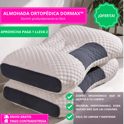 Nueva DorMax™ – Almohada Ortopédica Antialérgica - Tu descanso empieza con una almohada inteligente.