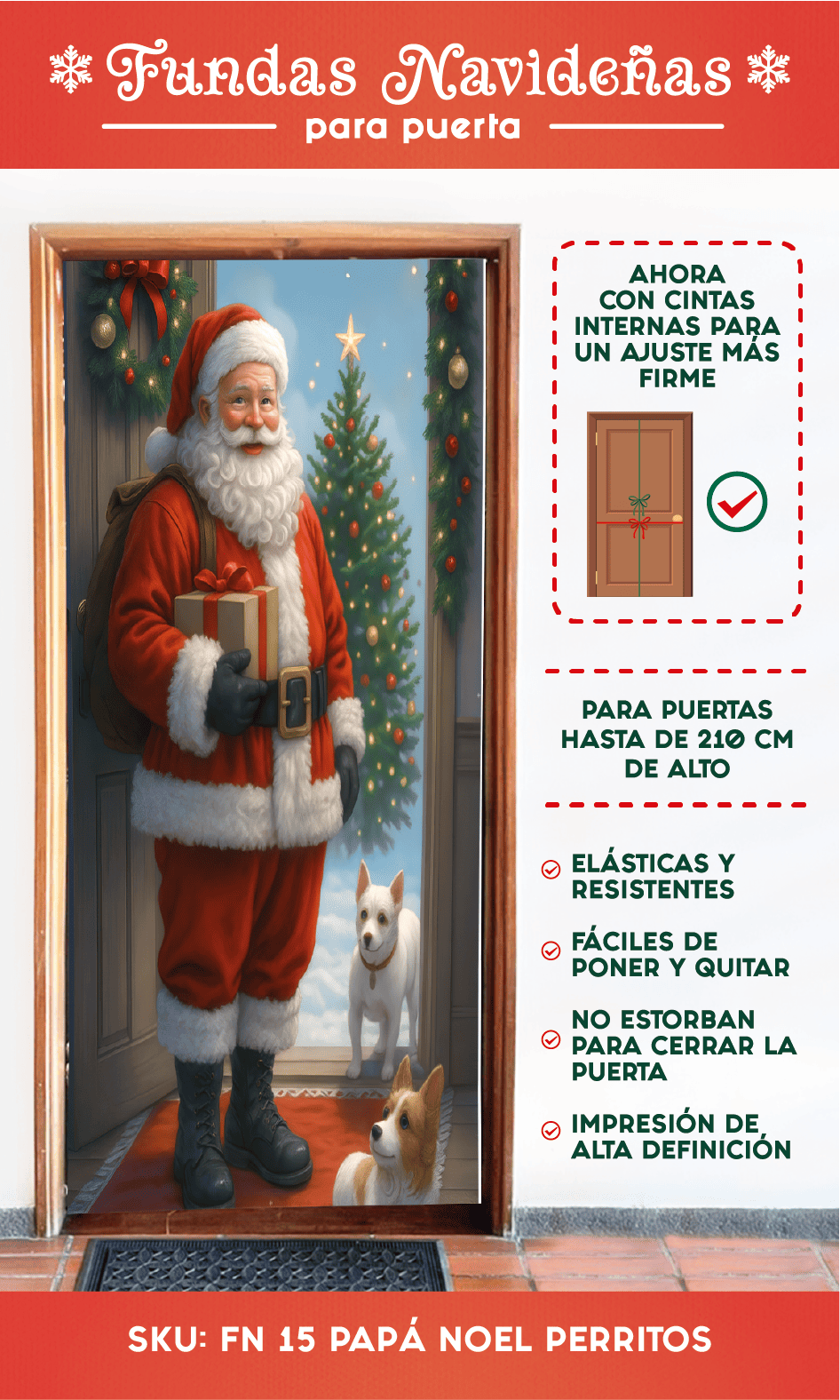 Nueva Puerta Mágica Navideña - Funda Decorativa