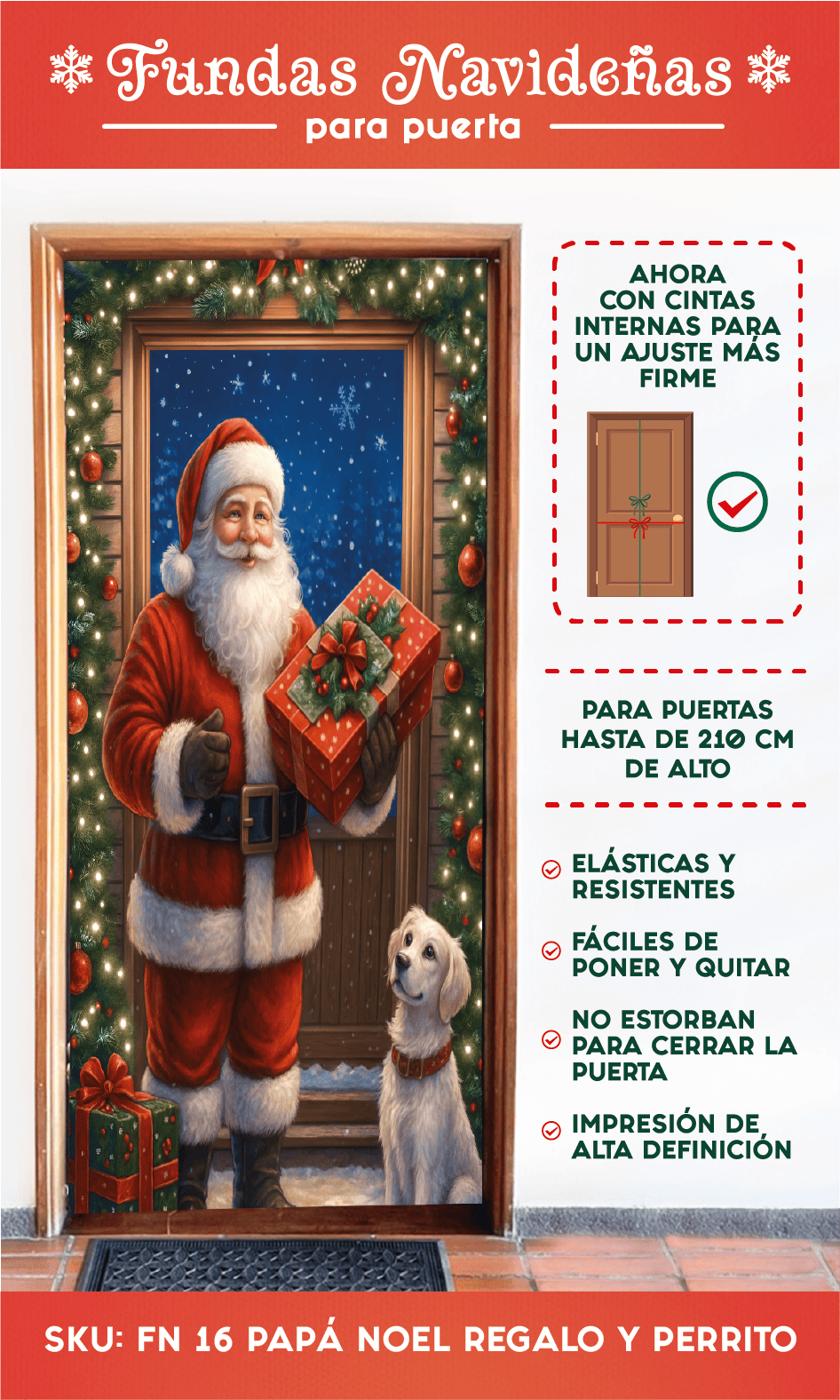 Nueva Puerta Mágica Navideña - Funda Decorativa