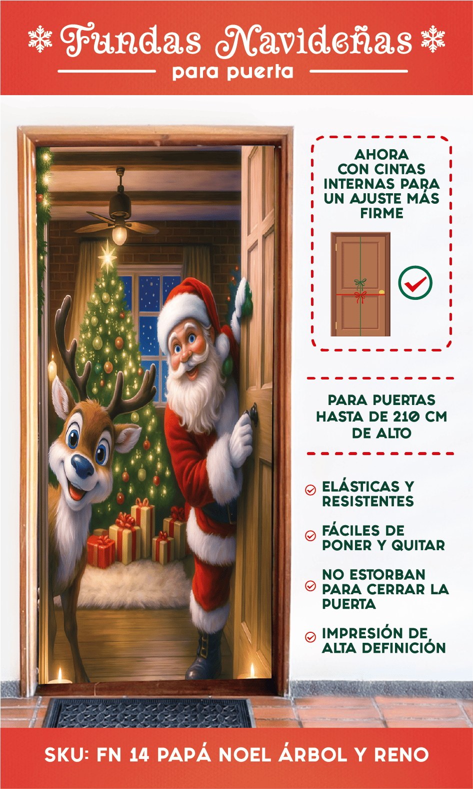 Nueva Puerta Mágica Navideña - Funda Decorativa