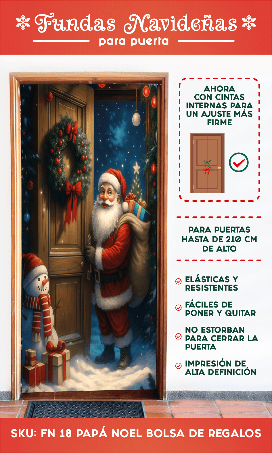 Nueva Puerta Mágica Navideña - Funda Decorativa