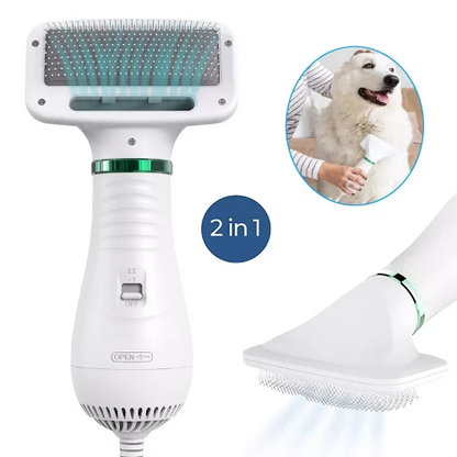 NUEVO CEPILLO SECADOR DE MASCOTA 2 EN 1 + GUIA DIGITAL CONSEJOS PARA PELAJE DE PERROS Y GATOS